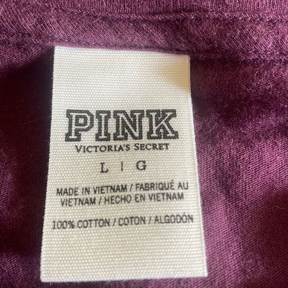 Ladies Pink Victoria Secret l/s top with silver sequins spelling PINK Sz L - Picture 10 of 12